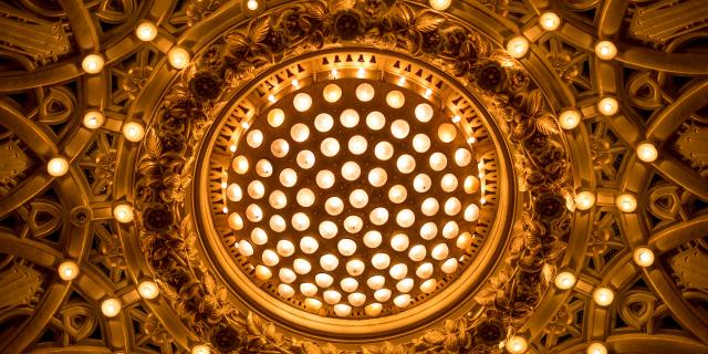 Lighting of the dome of the Opera of Vichy